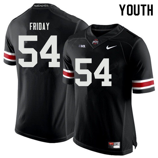 Ohio State Buckeyes #54 Tyler Friday Youth Stitched Jersey Black OSU82587